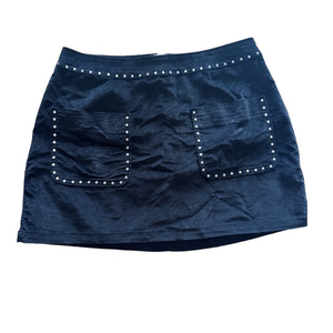 Abercrombie & Fitch Black Faux Suede‎ Studded Skirt A Line Mini Womens 6 Rodeo